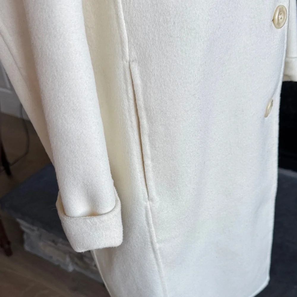 GAP Women's Cream Wool Trench Coat - Picture 10 of 13